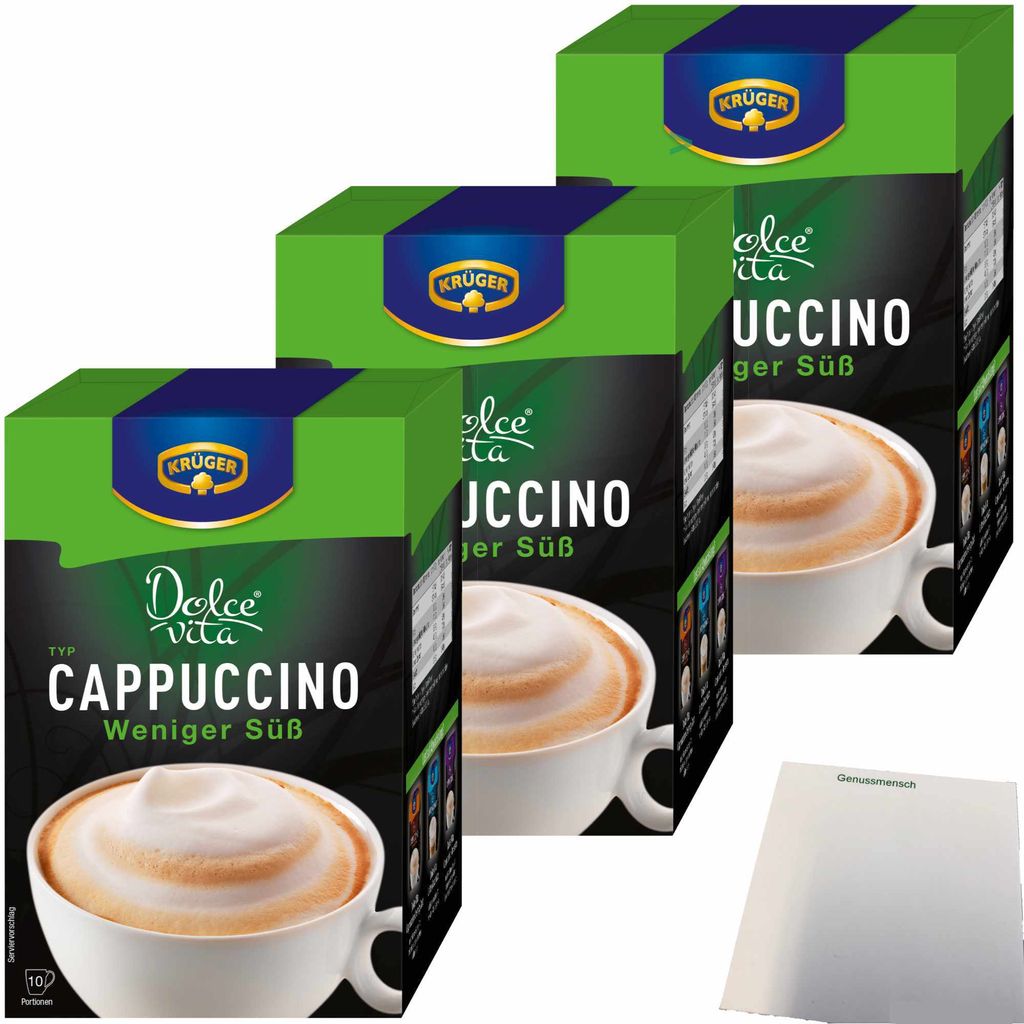 

Krüger Cappuccino Dolce Vita менее сладкий упаковка 3 шт. (саше 30x15 г) + блок usy