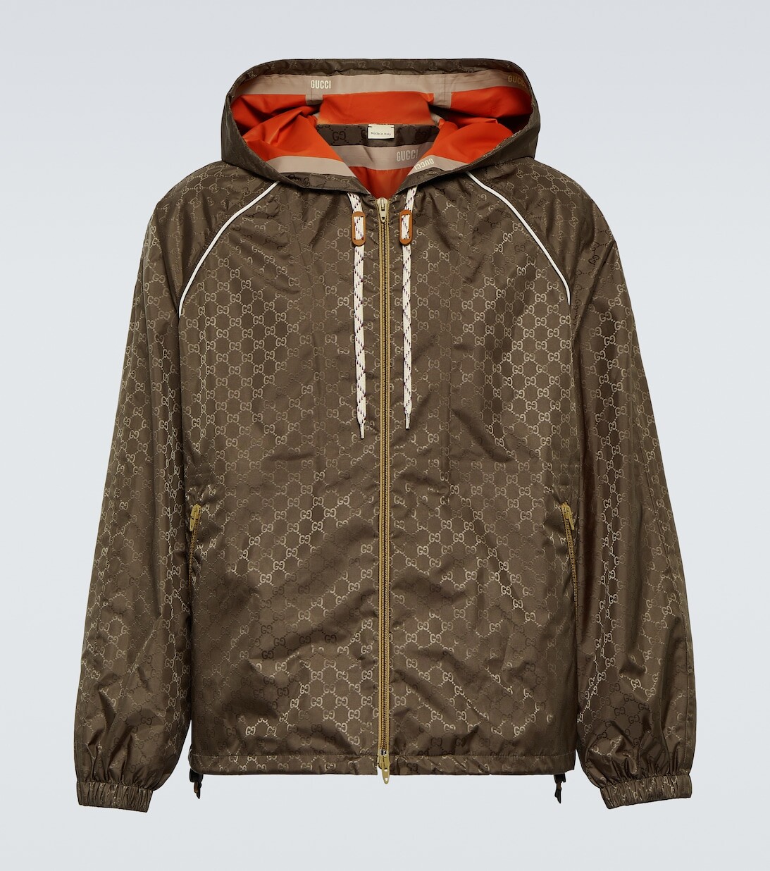 

Куртка с капюшоном и логотипом GG Gucci, коричневый