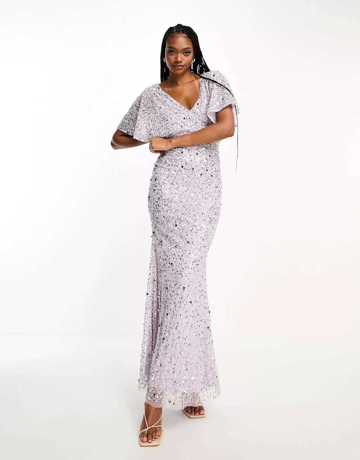 

Сиреневое платье макси с развевающимися рукавами Beauut Tall Bridesmaid, Фиолетовый, Сиреневое платье макси с развевающимися рукавами Beauut Tall Bridesmaid