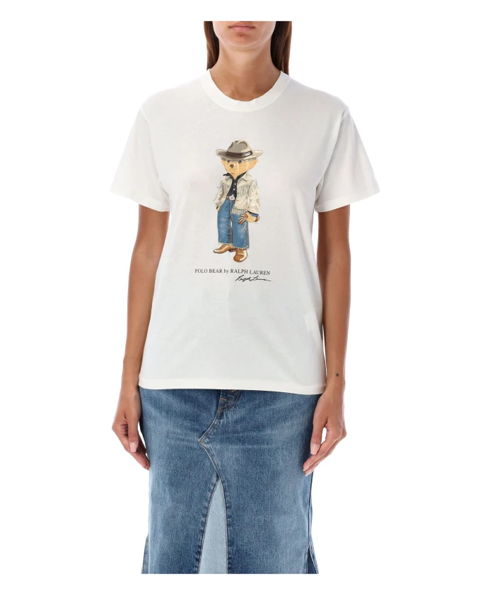 

Футболка с рисунком медведя Ralph Lauren, белый