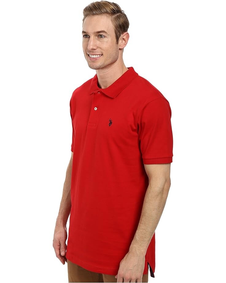 цена Поло U.S. POLO ASSN. Solid Interlock Polo, цвет Engine Red