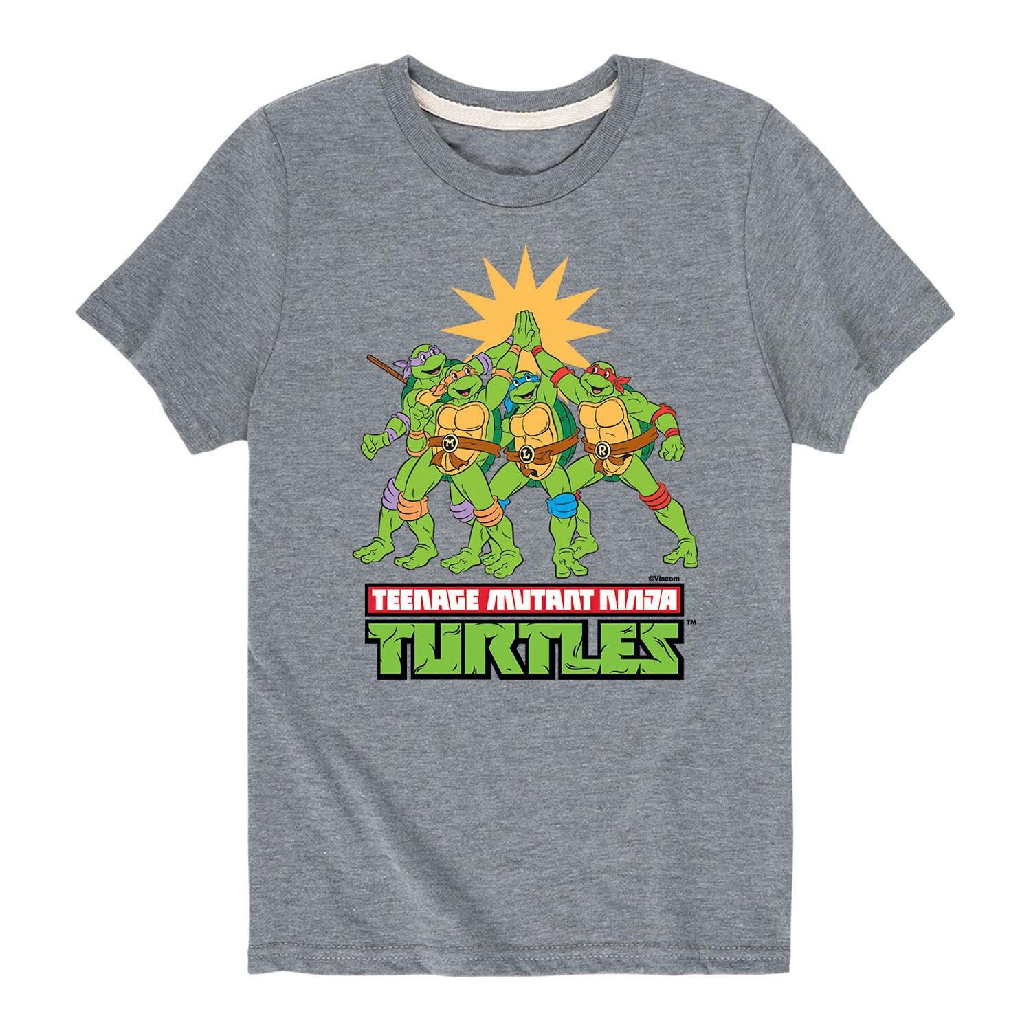 

Футболка с рисунком TMNT High Five для мальчиков 8–20 лет Nickelodeon, серый