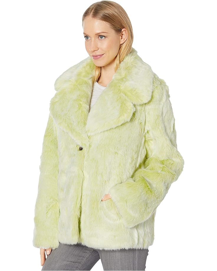 Куртка Avec Les Filles Cropped Faux Fur Jacket, цвет Chartreuse