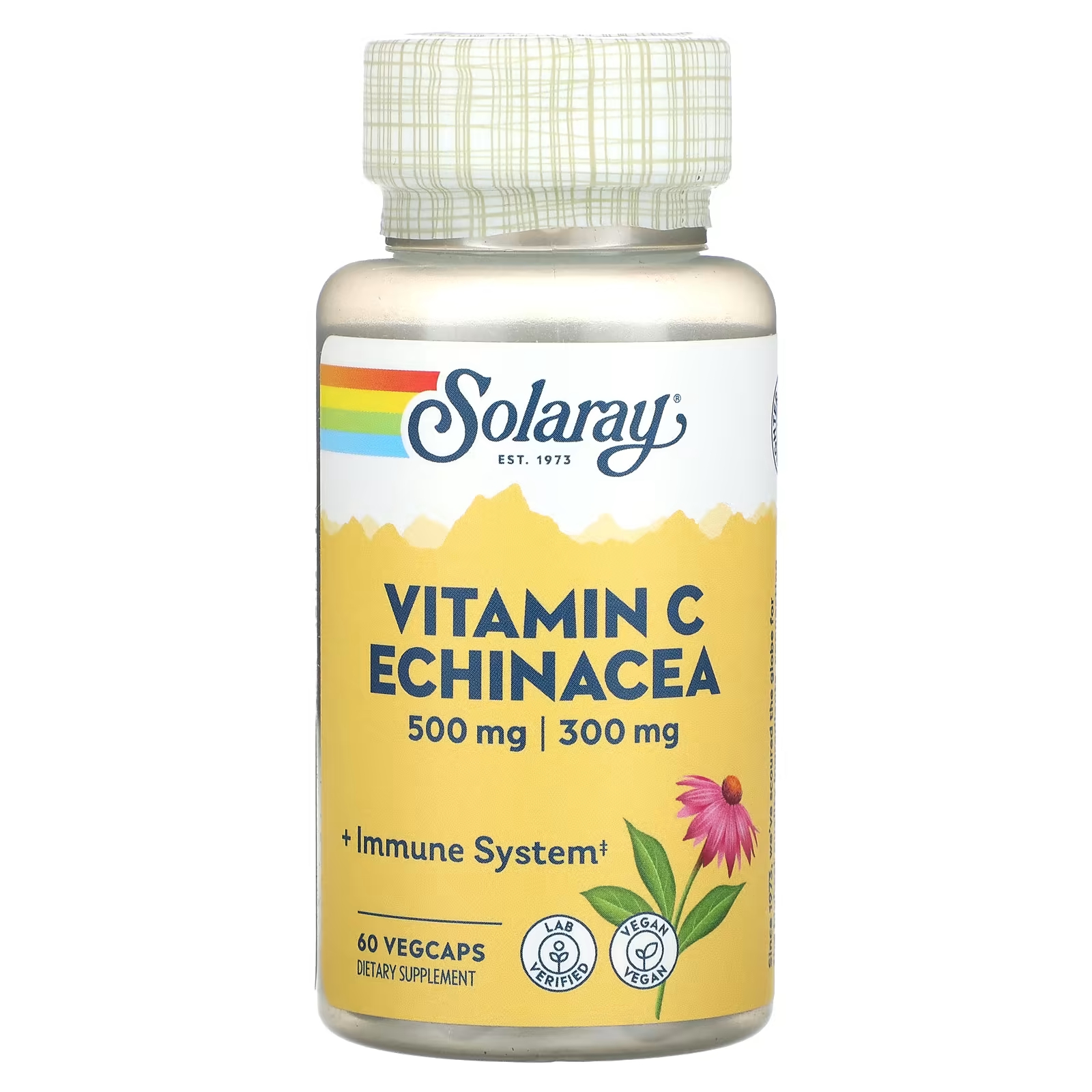 Эхинацея Solaray с витамином С, 60 капсул biogaia osfortis с витамином d 60 капсул