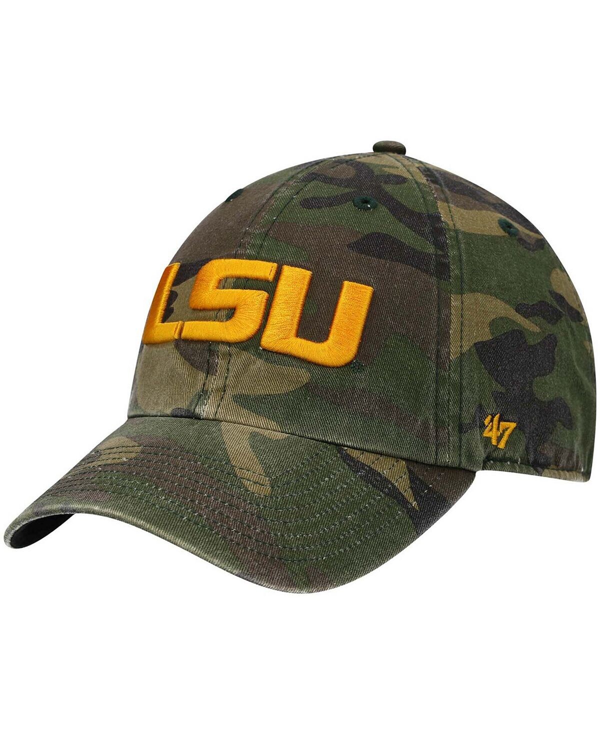 

Мужская камуфляжная регулируемая шапка LSU Tigers Clean Up Core '47 Brand