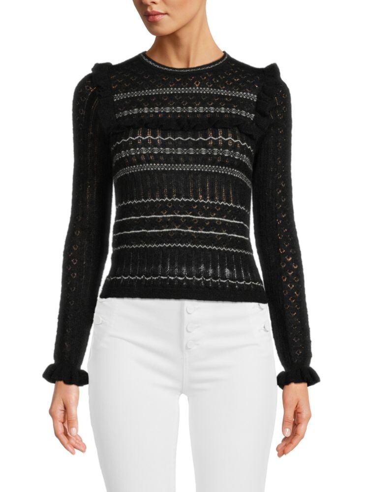 

Свитер с рюшами из смеси мохера Redvalentino, цвет Nero