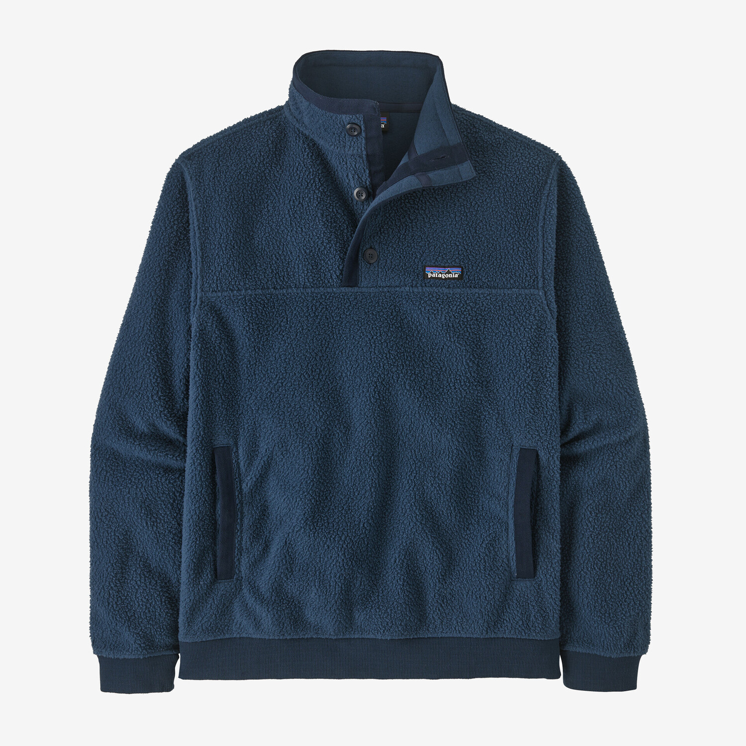 

Мужской флисовый пуловер с пуговицами из овчины Patagonia, синий