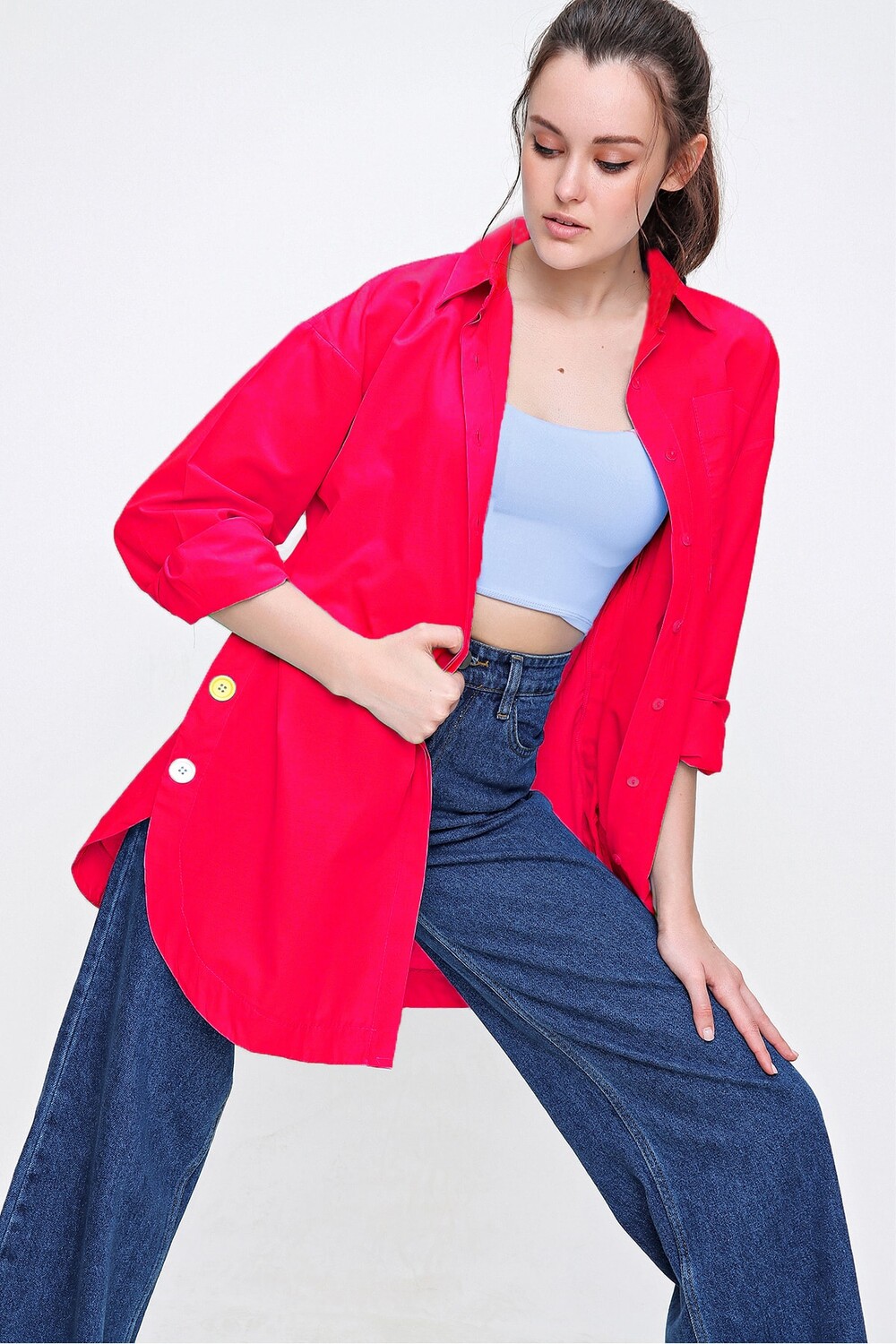 

Куртка - Розовый - Oversize Trend Alaçatı Stili, розовый