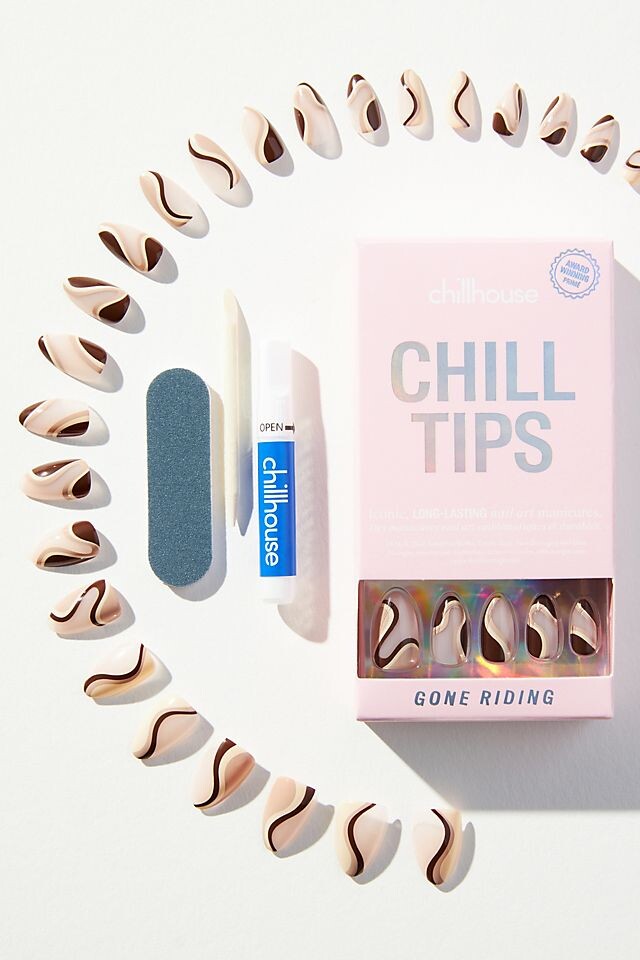 

Набор накладных ногтей Chillhouse Chill Tips, темно -коричневый
