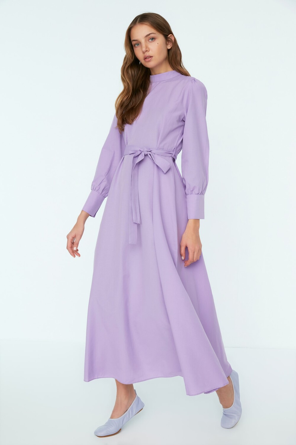 

Платье - Фиолетовый - А-силуэт Trendyol Modest, фиолетовый