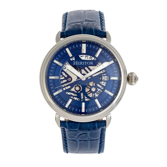 

Автоматические часы Heritor Mattias с кожаным ремешком и датой Heritor Automatic, синий