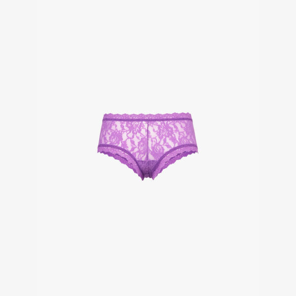 

Фирменные кружевные трусики-шорты средней посадки Hanky Panky, фиолетовый