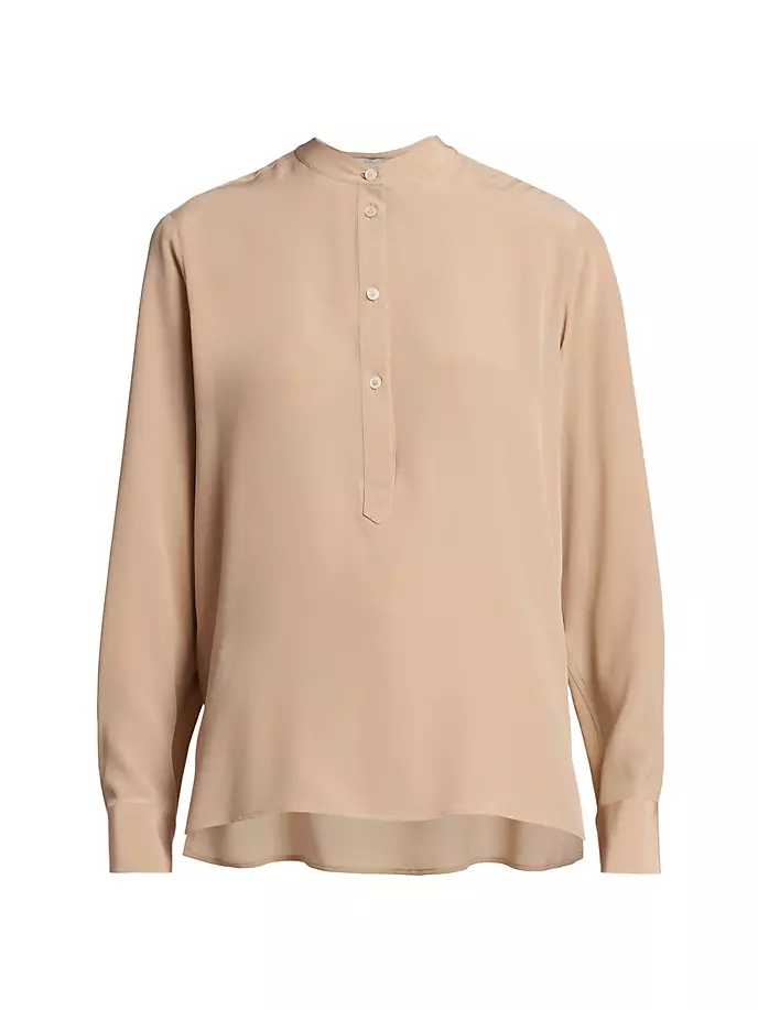 

Легендарная шелковая рубашка на полупуговицах Stella Mccartney, цвет light camel