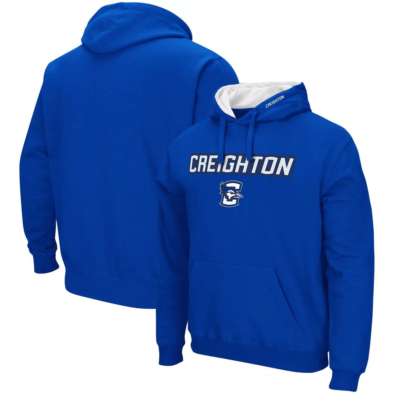

Мужской пуловер с капюшоном Colosseum Blue Creighton Bluejays Arch и Logo