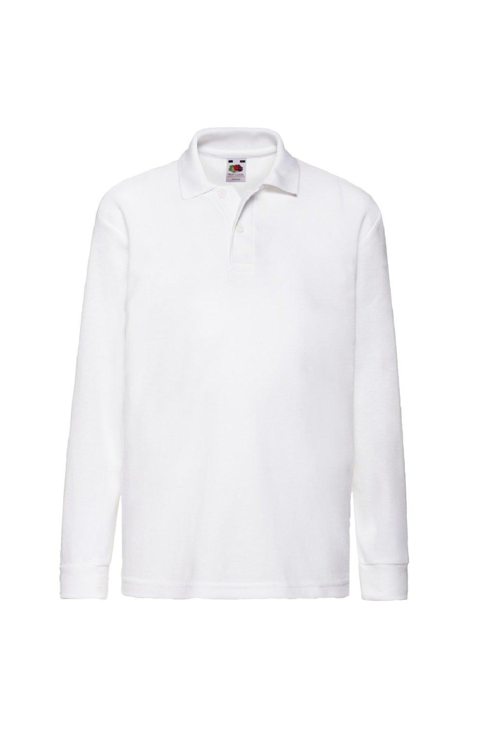 Рубашки-поло/рубашки-поло из пике с длинными рукавами 65/35 Fruit of the Loom, белый