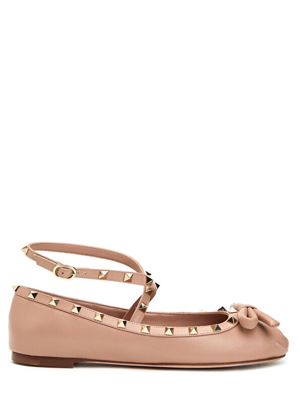 

Женские кожаные балетки Rockstud Valentino Garavani, бежевый