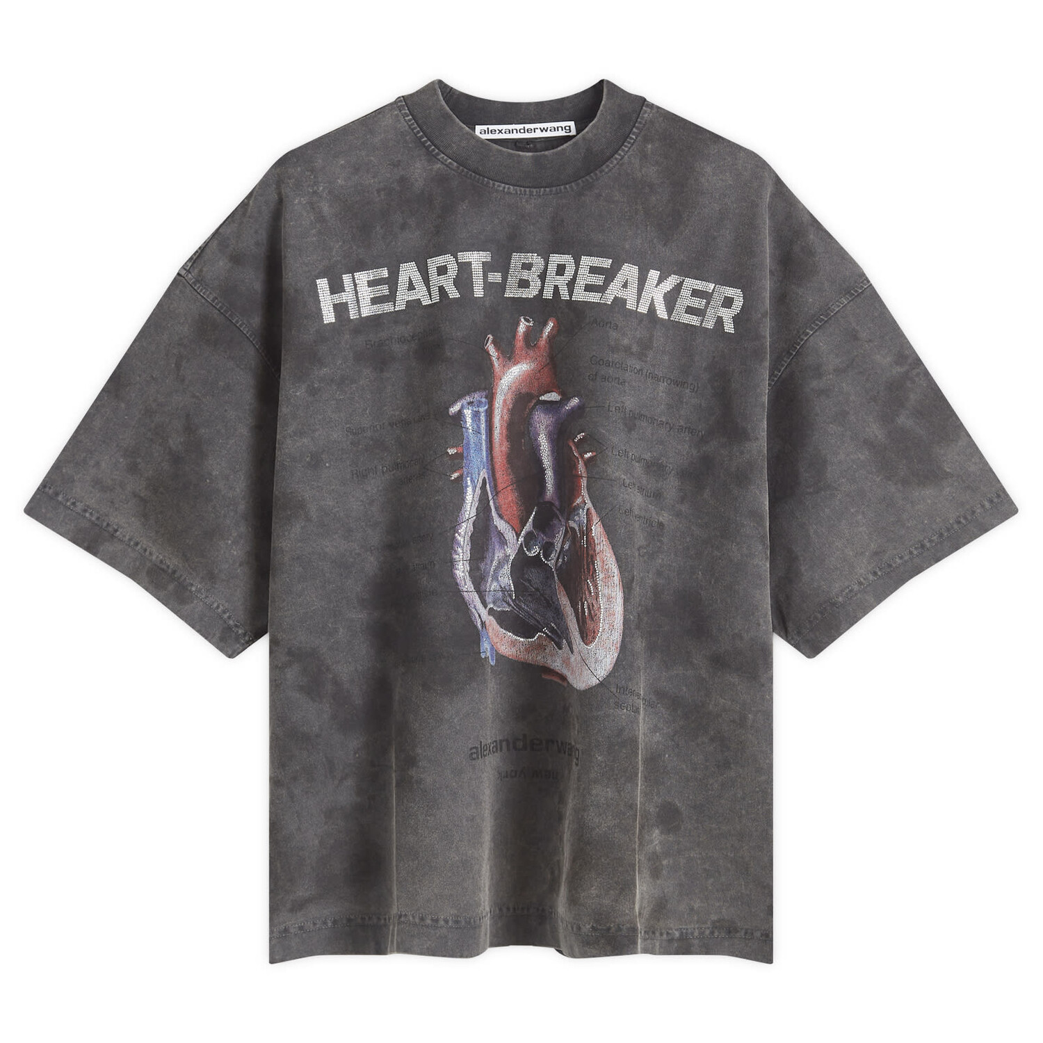 

Футболка Alexander Wang Oversize Heart Breaker Print T-Shirt, серый