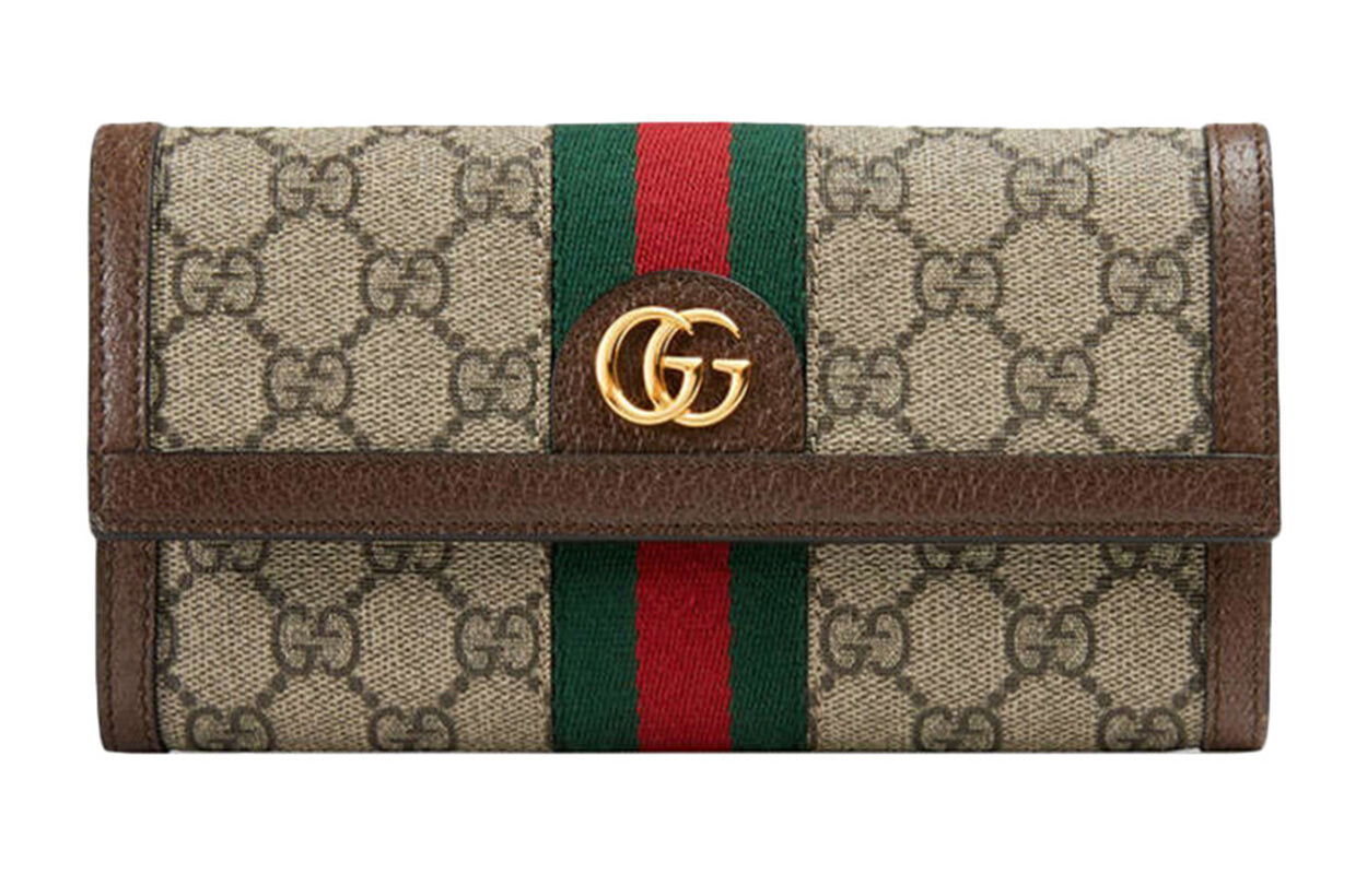 

Кошелек Gucci Ophidia Continental GG Web, бежевый/коричневый