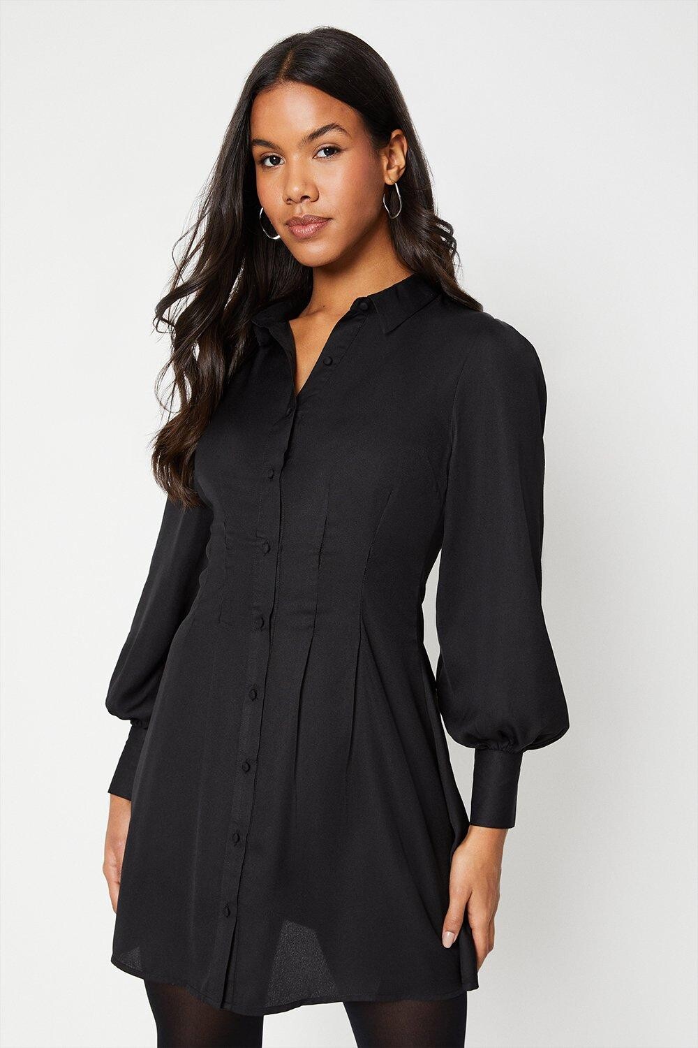 

Мини-платье-рубашка Dorothy Perkins, черный
