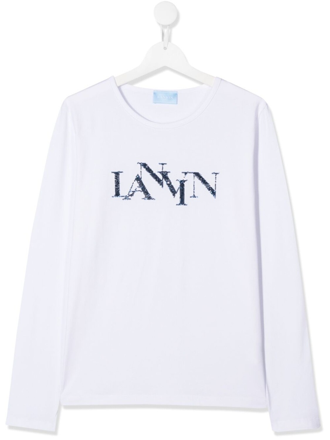 

Футболка с логотипом из пайеток Lanvin Enfant, белый