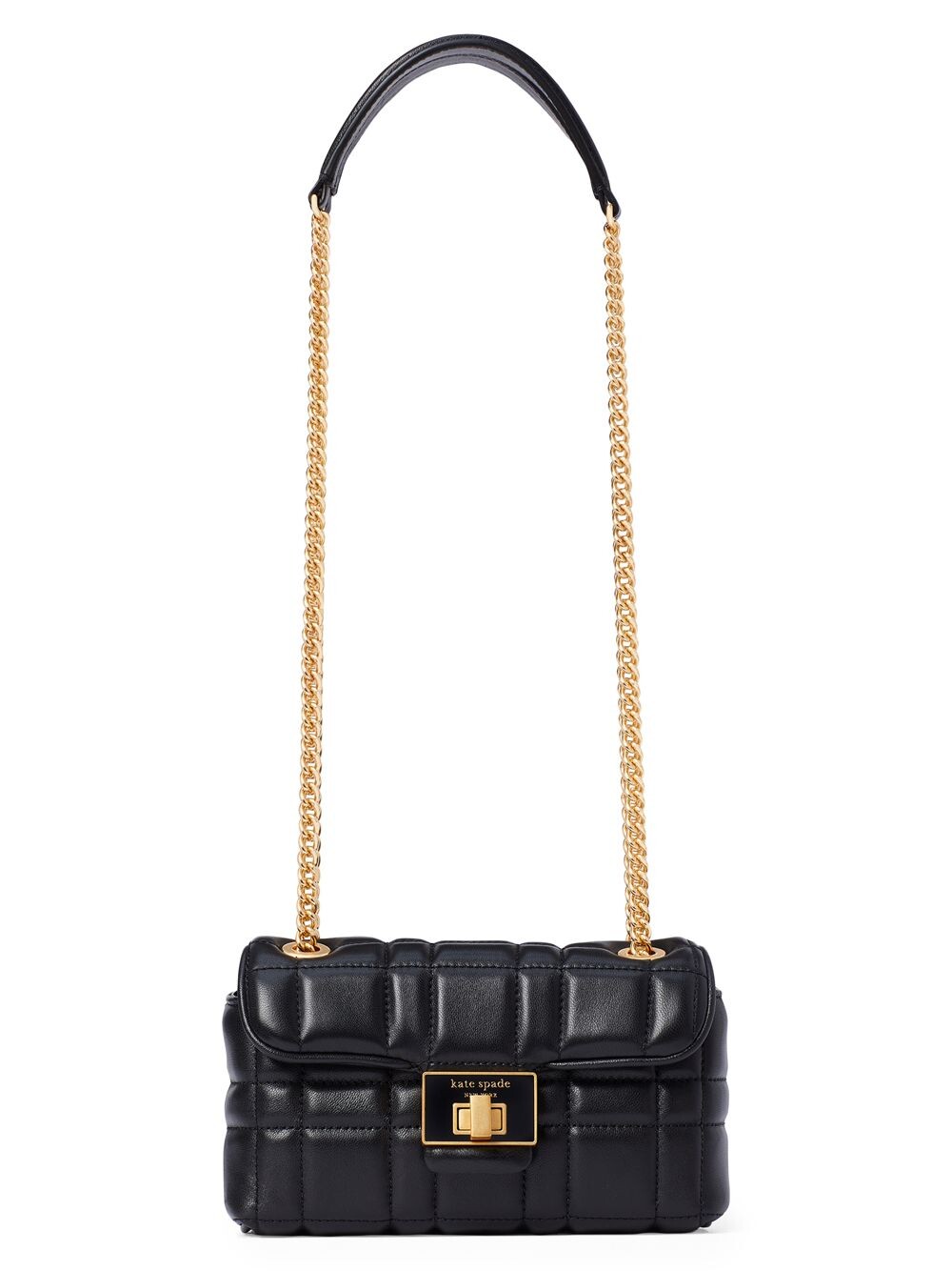 

Маленькая стеганая кожаная сумка через плечо Evelyn kate spade new york, черный