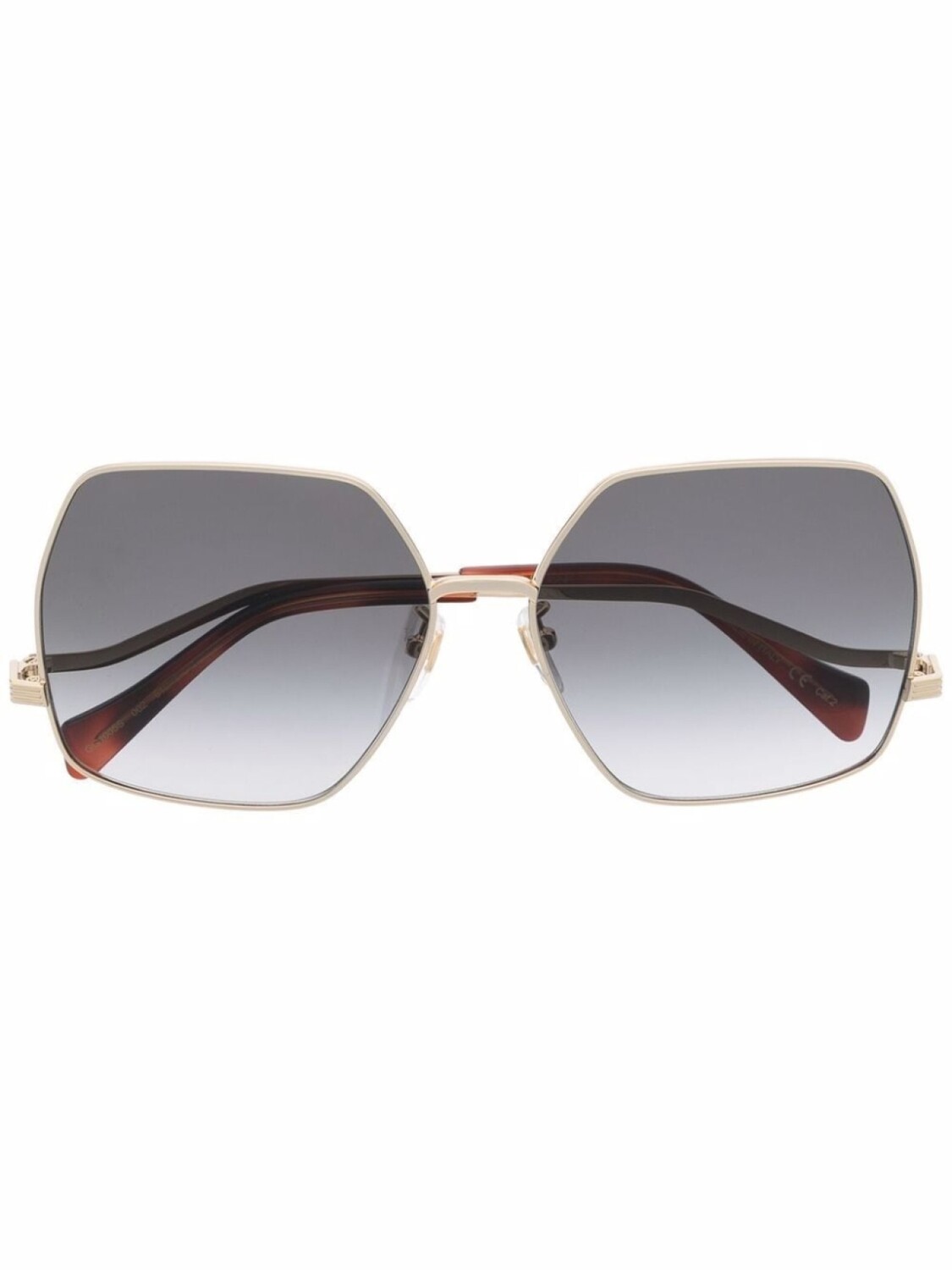 

Gucci Eyewear солнцезащитные очки в массивной оправе, золотистый