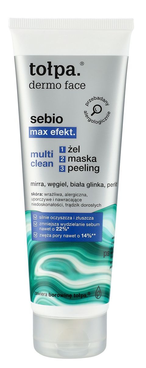 Tołpa Sebio Max Efekt Multi Clean гель для умывания лица, 100 ml гель для умывания belkosmex гель для умывания oils multi verse