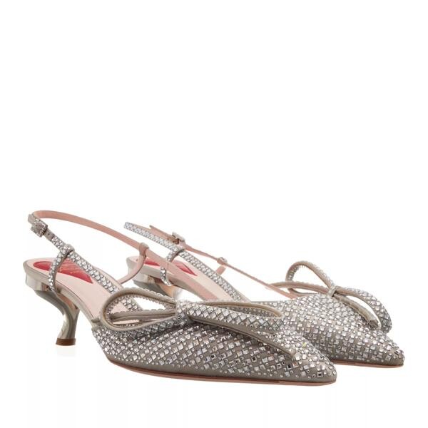 

Туфли virgule crystal buckle slingsback pumps Roger Vivier, серебряный