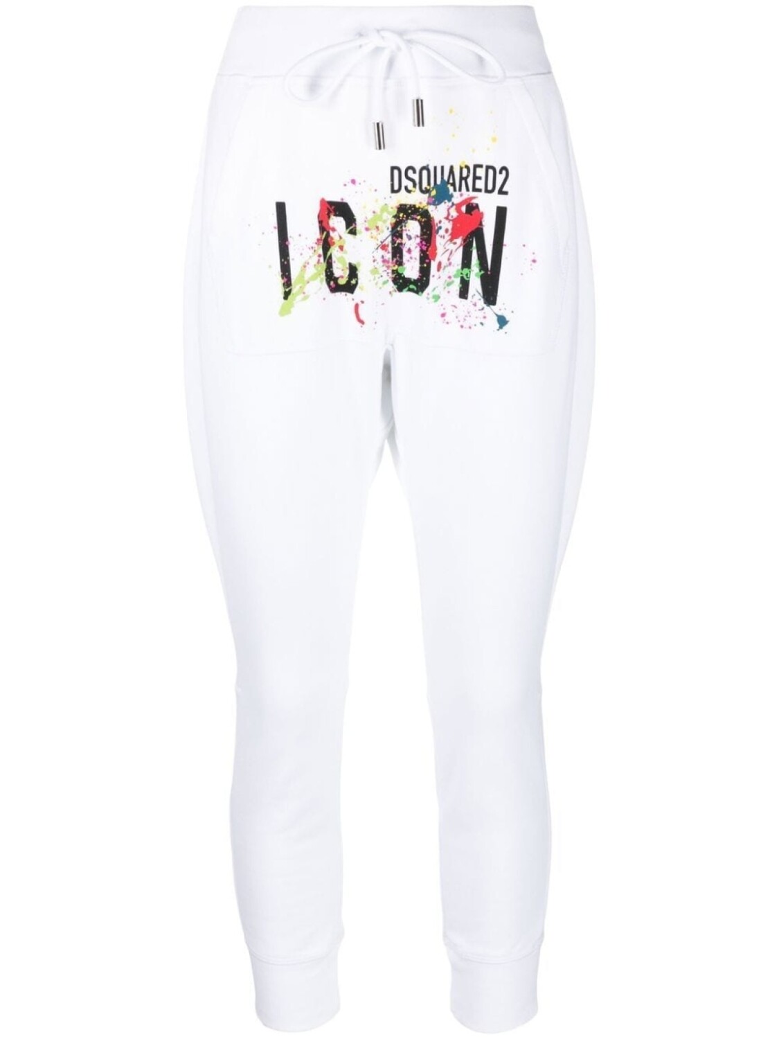 

Dsquared2 спортивные брюки Icon с эффектом разбрызганной краски, белый
