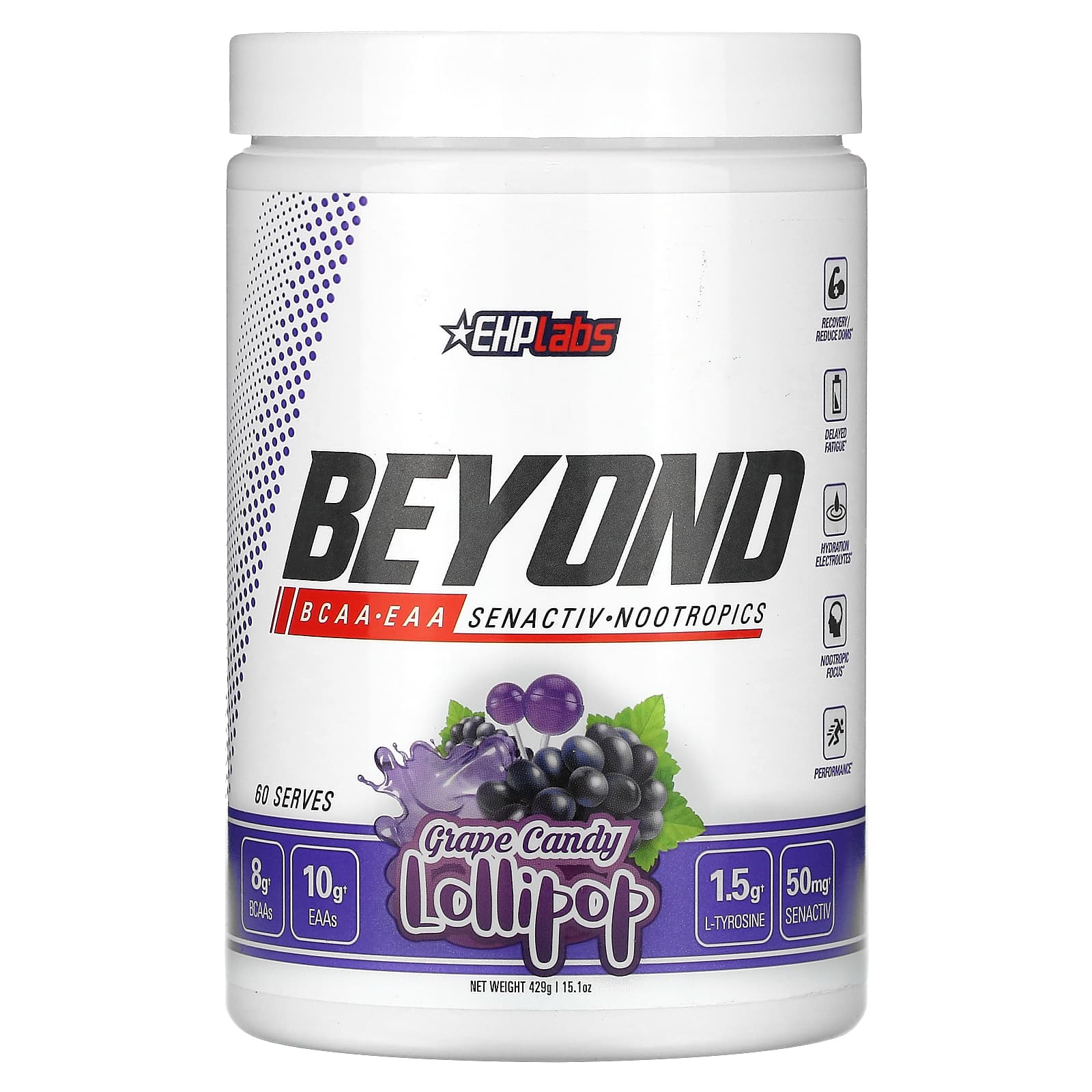 

Beyond BCAA + EAA, леденцы с виноградными конфетами, 429 г (15,1 унции), EHPlabs