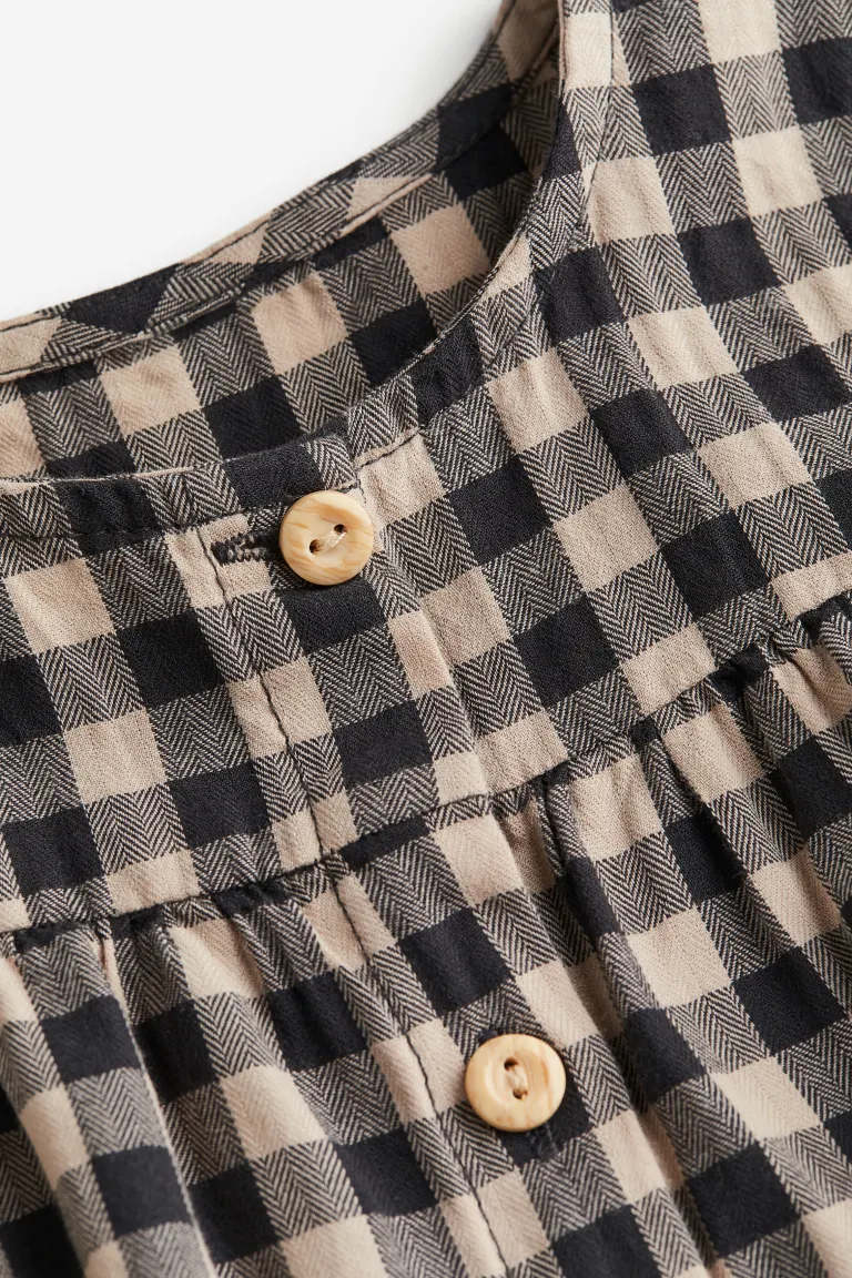 

Хлопковое платье с длинными рукавами H&M, серый
