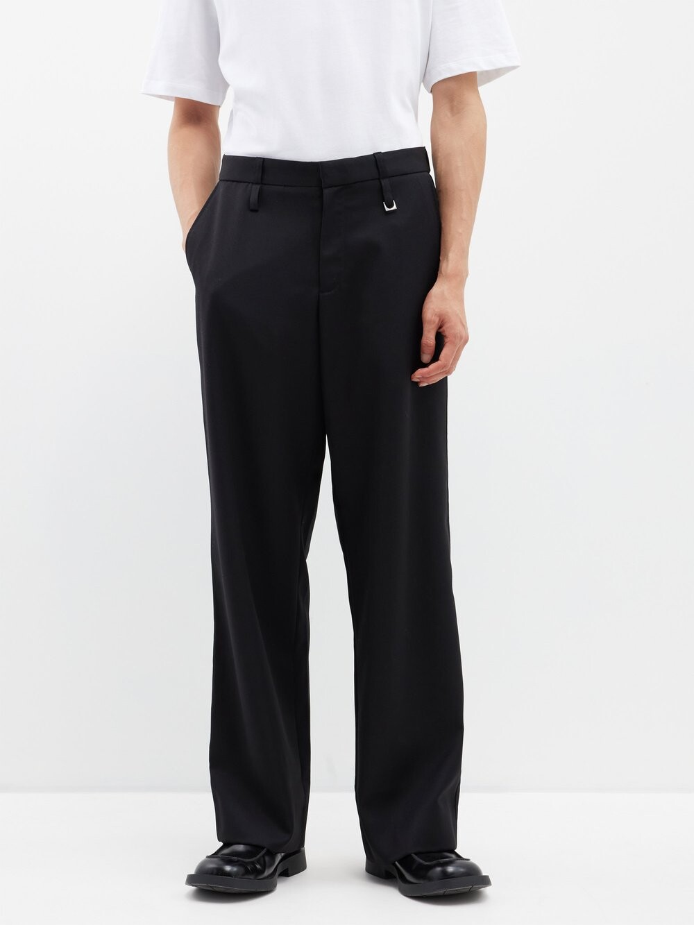 

Прямые брюки piccini из шерстяной парусины Jacquemus, черный