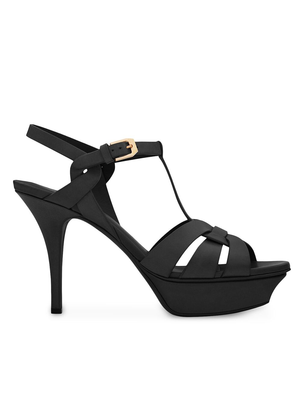 

Кожаные сандалии на платформе Tribute 75MM Saint Laurent, неро