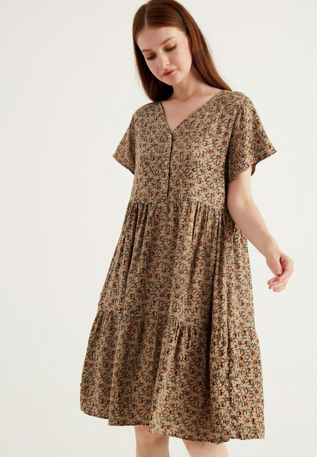 

Повседневное платье Floral Patterned Mini Dress Herita, цвет brown