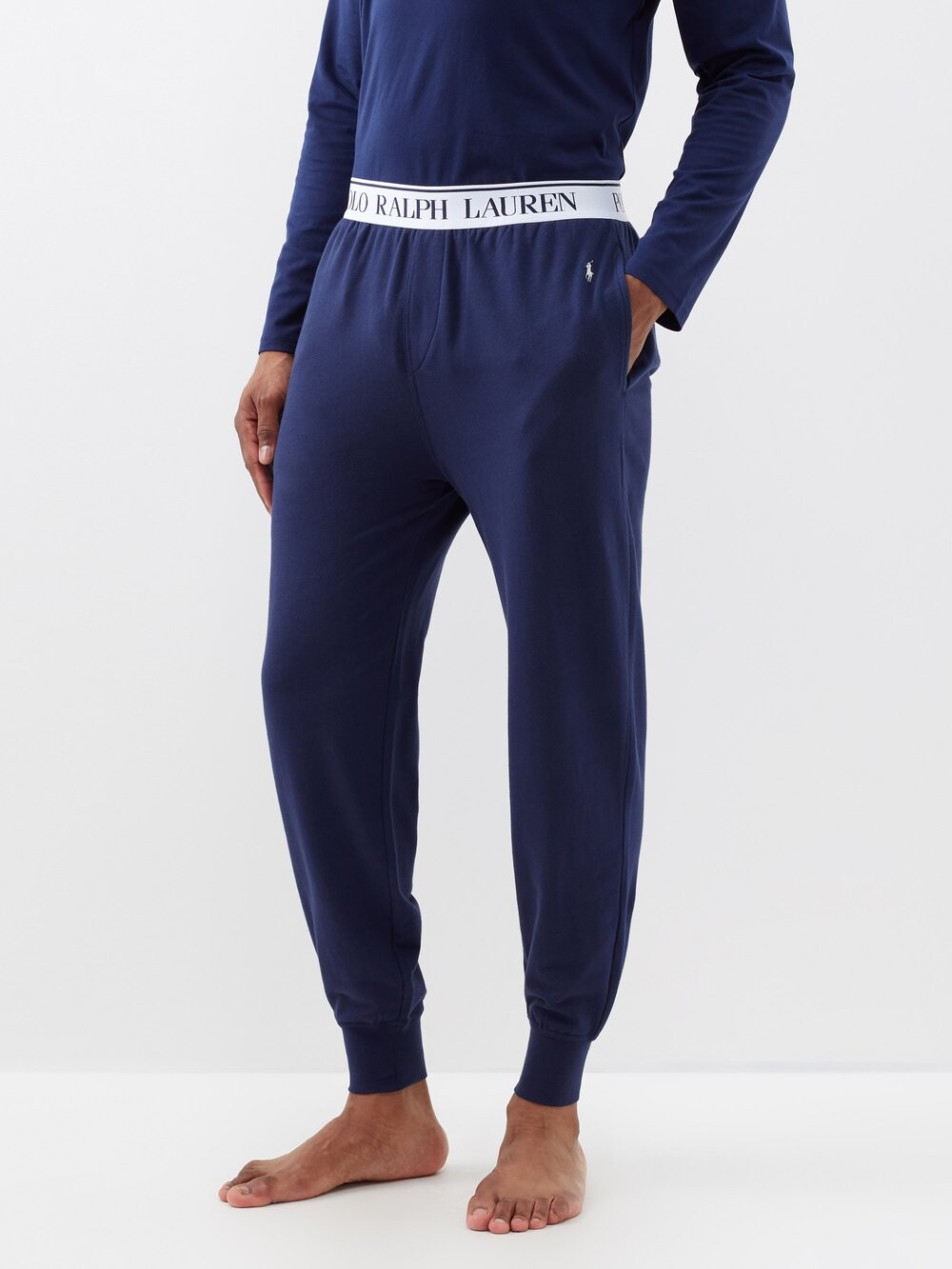 

Пижамные брюки из смесового хлопка с вышитым логотипом Polo Ralph Lauren, синий