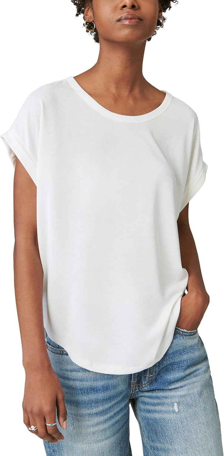 

Футболка «летучая мышь» Sandwash Lucky Brand, ярко-белый