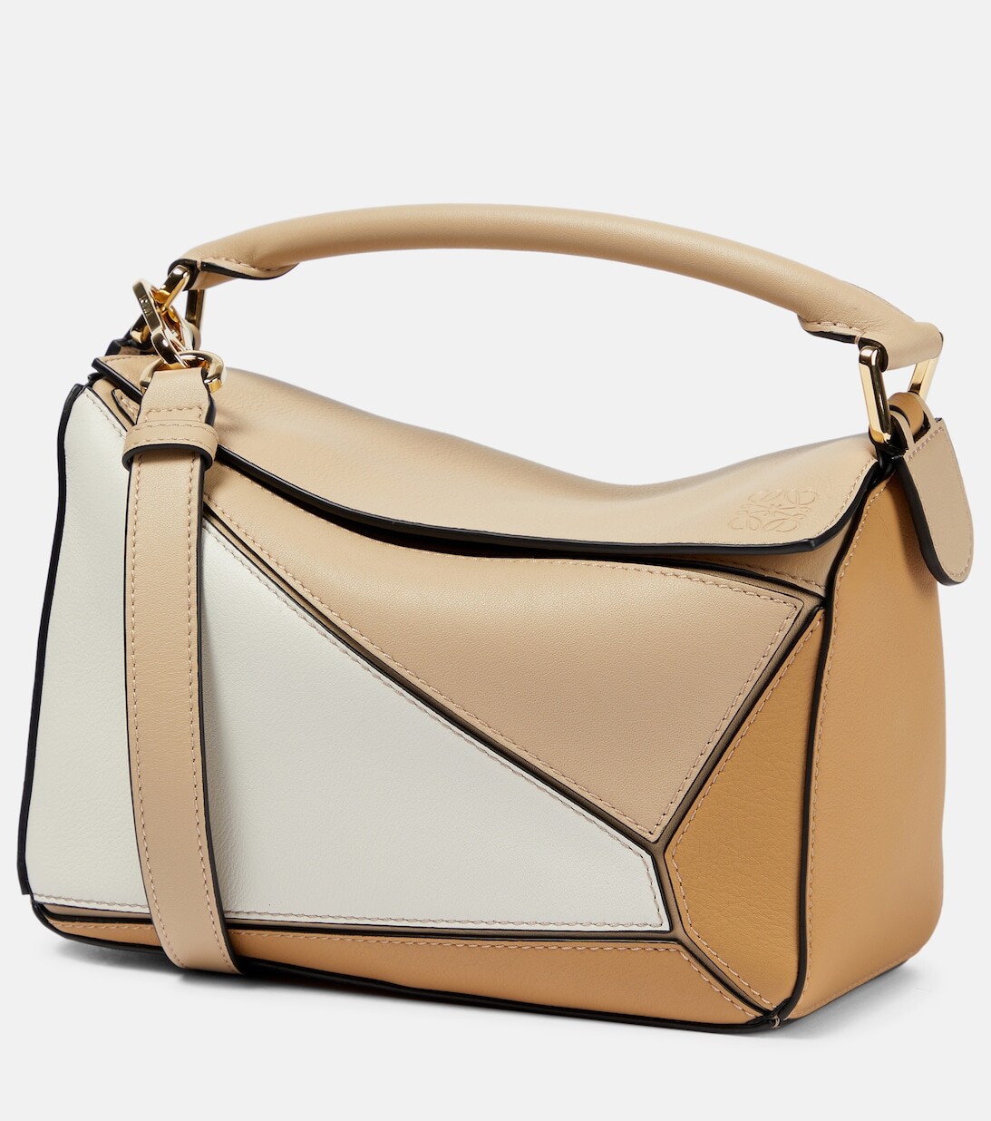 

Маленькая кожаная сумка через плечо Puzzle Loewe, бежевый
