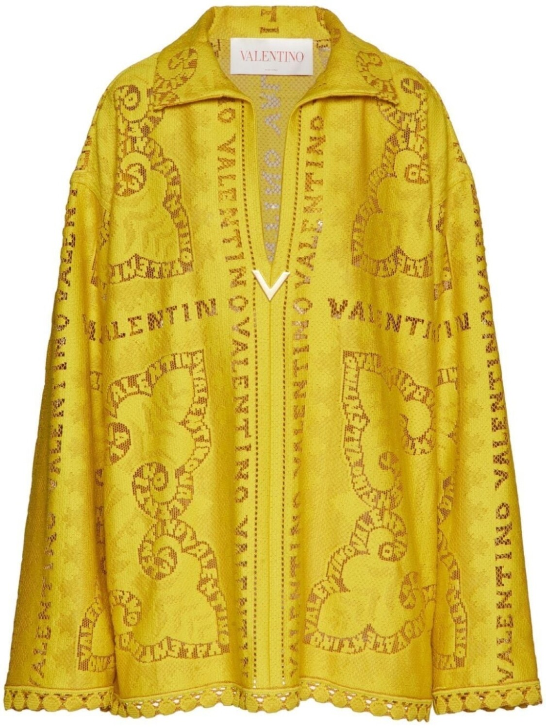 

Valentino Garavani платье с длинными рукавами и логотипом, желтый