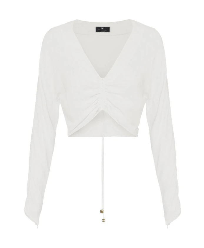 

Топ из вискозы Elisabetta Franchi, бежевый