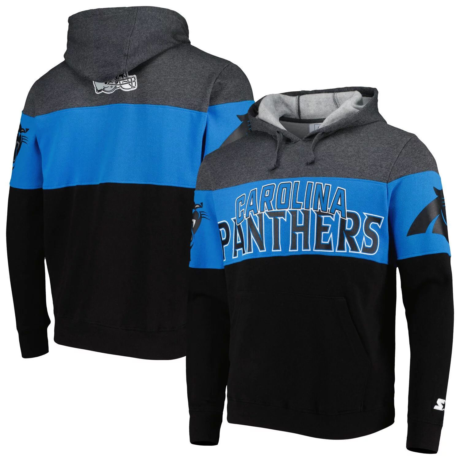 

Мужской пуловер с капюшоном Heather Charcoal/Black Carolina Panthers Extreme Starter