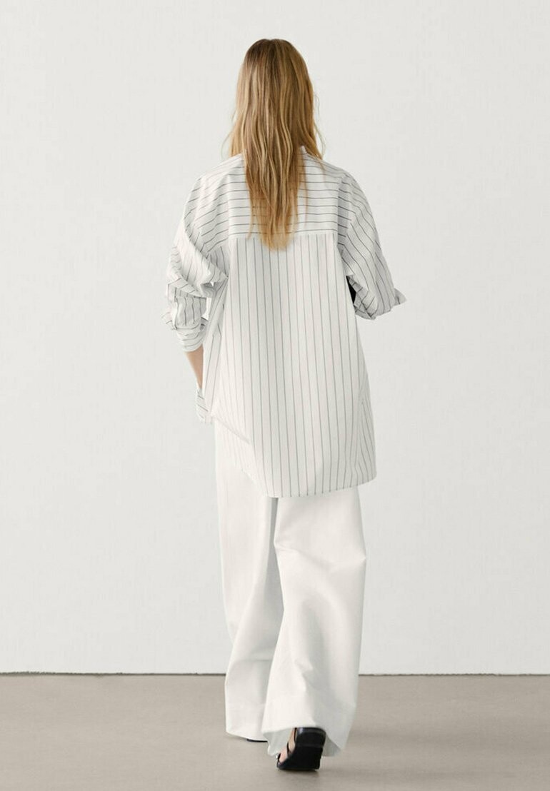 

Рубашка-блузка STRIPE Massimo Dutti, белый