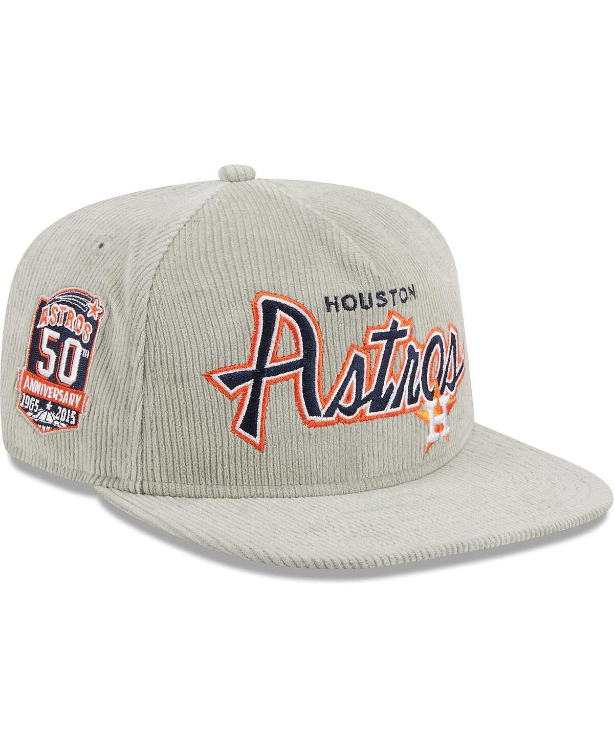 

Мужская серая вельветовая регулируемая шляпа для гольфиста Houston Astros New Era