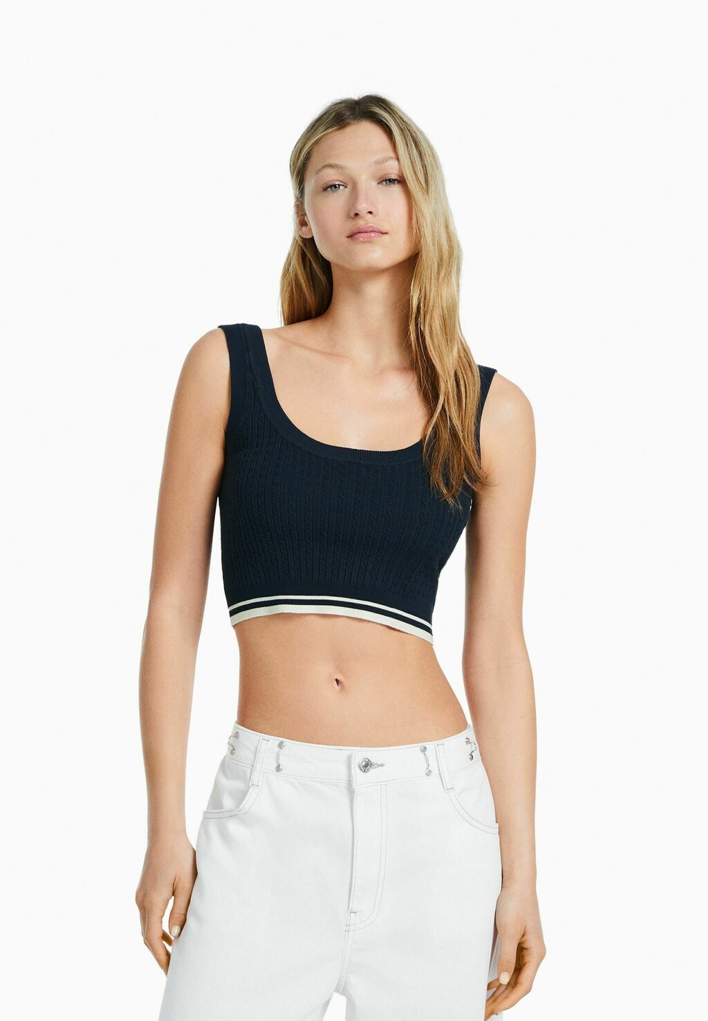 

Топ Bershka, темно-синий