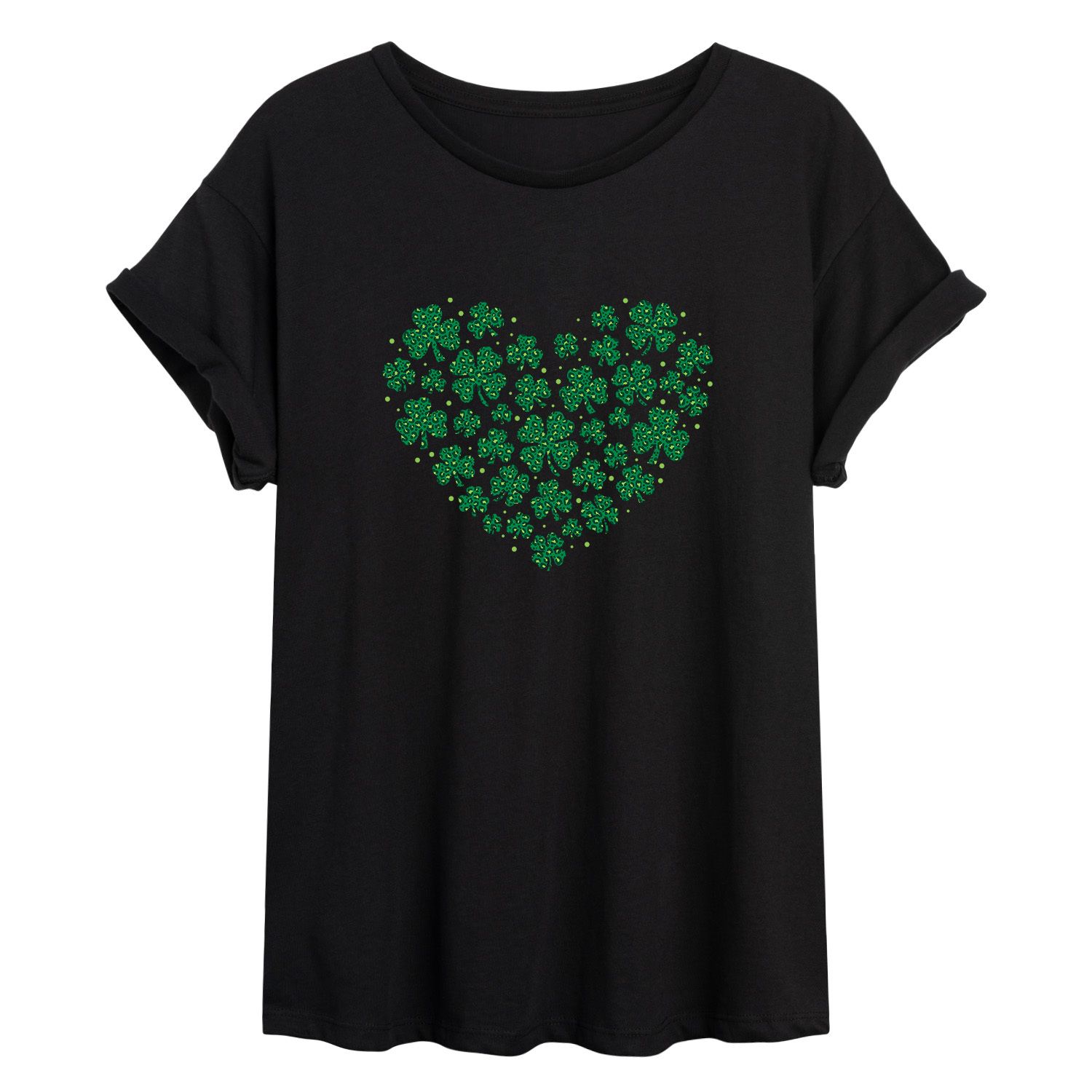 Струящаяся футболка с принтом Shamrock в форме сердца для юниоров Licensed Character футболка с рисунком в форме сердца с изображением цветов для юниоров licensed character серый
