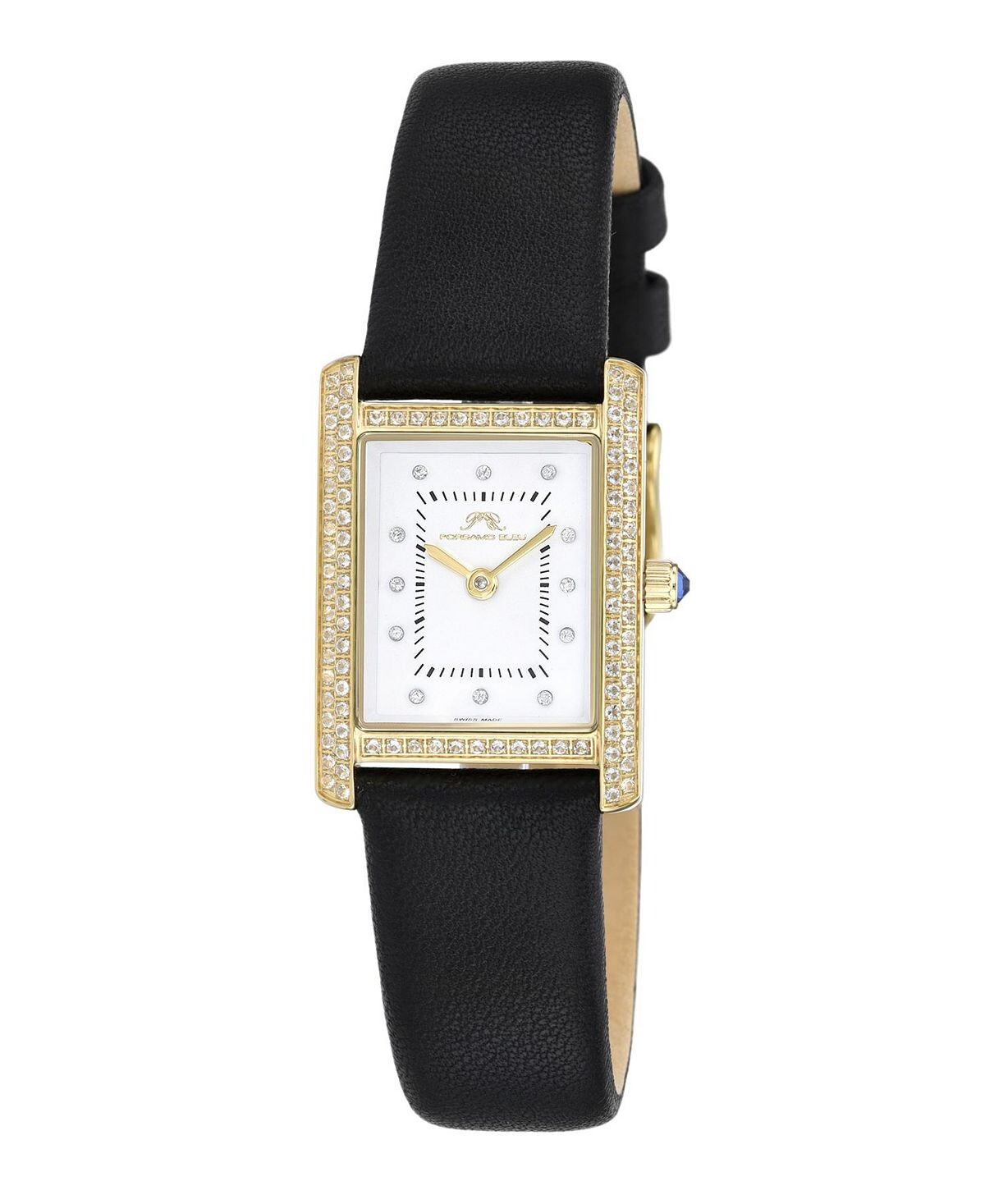 

Женские часы Karolina Diamond из натуральной кожи с ремешком 1084AKAL Porsamo Bleu, черный