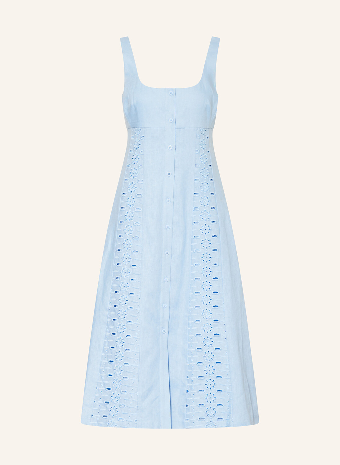 

Льняное платье Clarice с ажурным кружевом Reiss, голубой