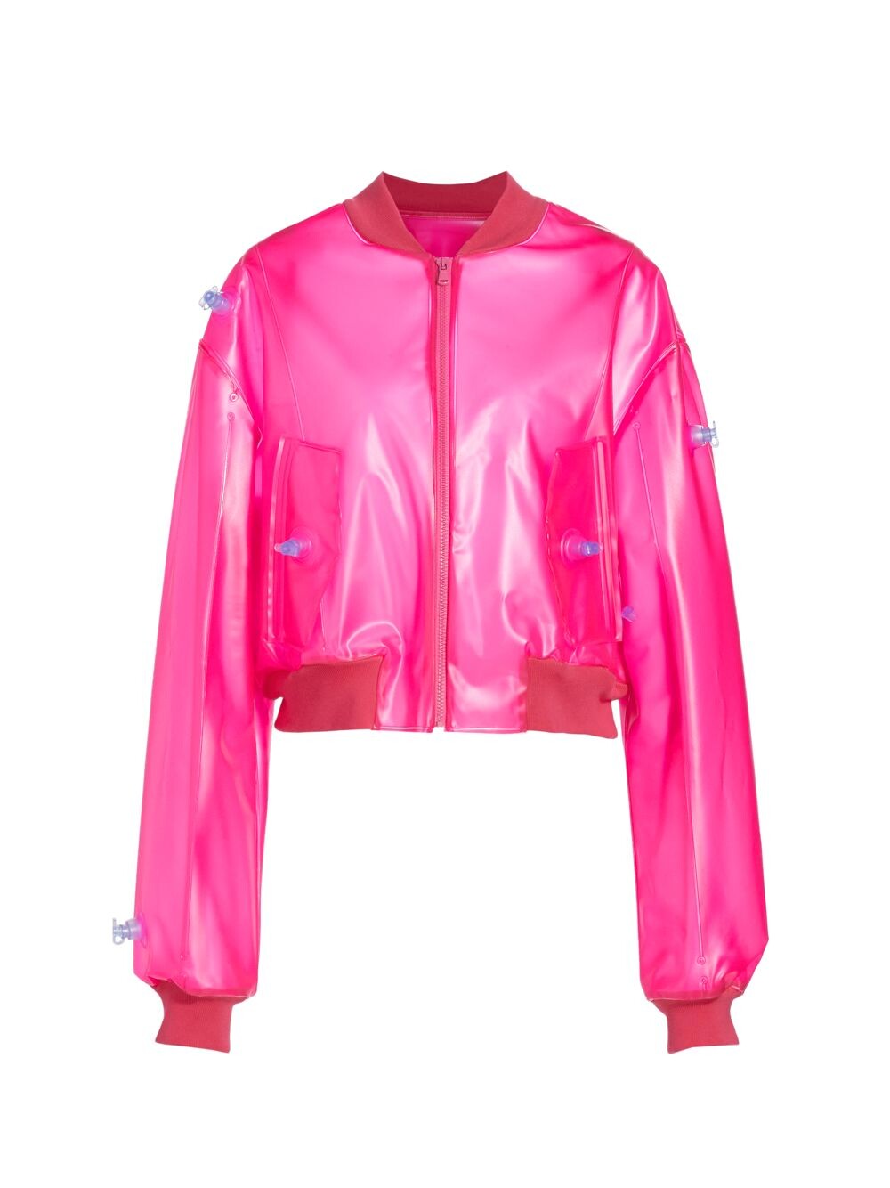 

Куртка-бомбер из ПВХ Moschino, фуксия