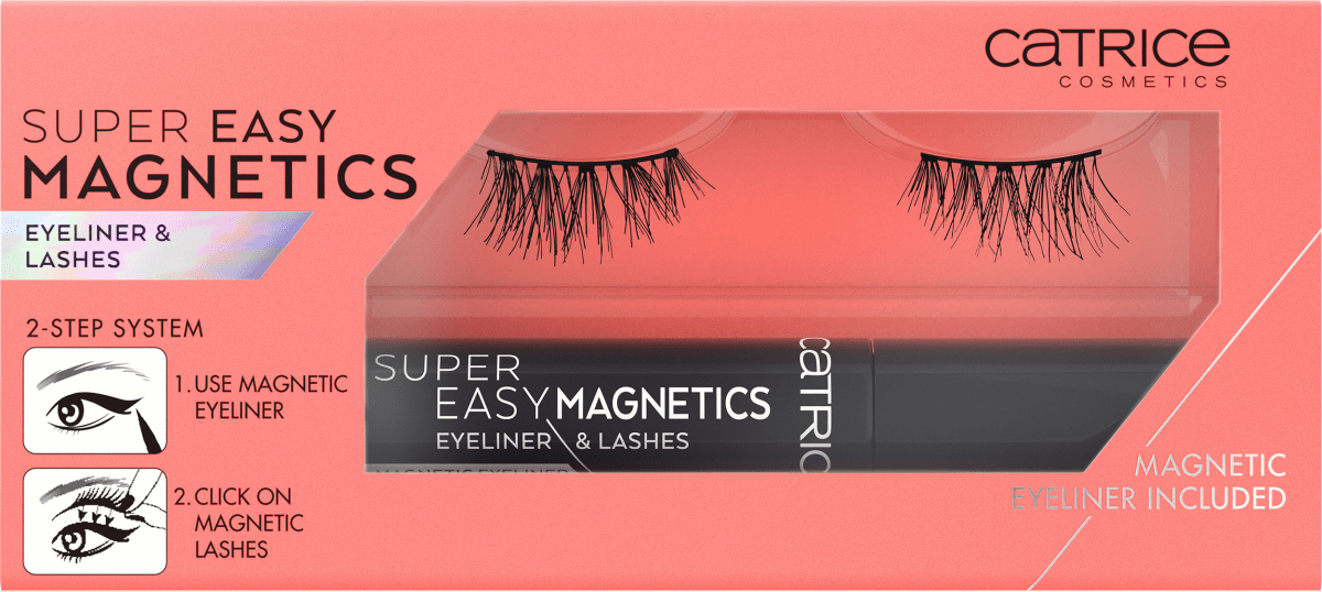 Накладные ресницы Super Easy Magnetics (1 пара) + Подводка для глаз 010 Magical Volume 2 шт. Catrice