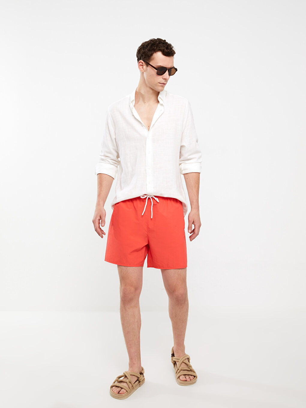 Короткие базовые мужские шорты для плавания LCW Casual, фуксия