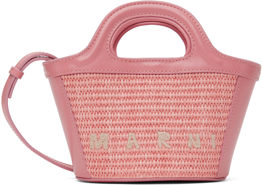 Розовая сумка-тоут Micro Tropicalia Marni